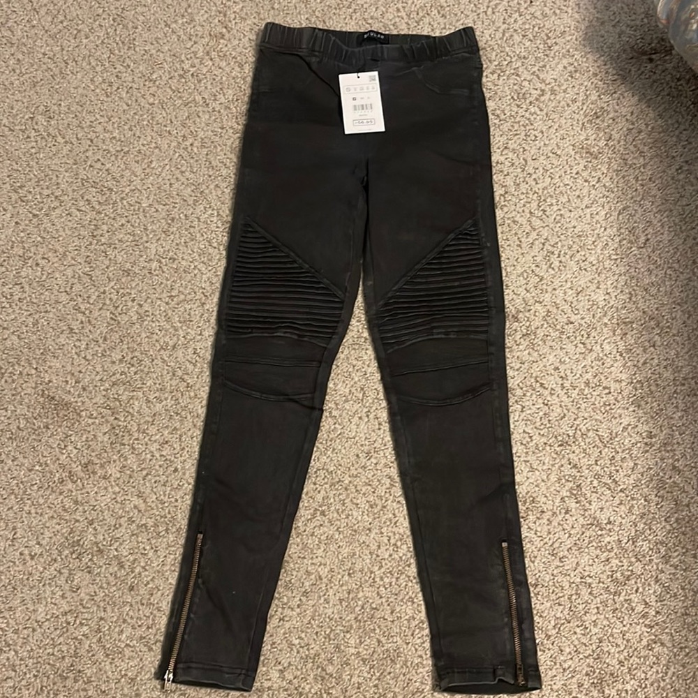 NWT black moto jeggings